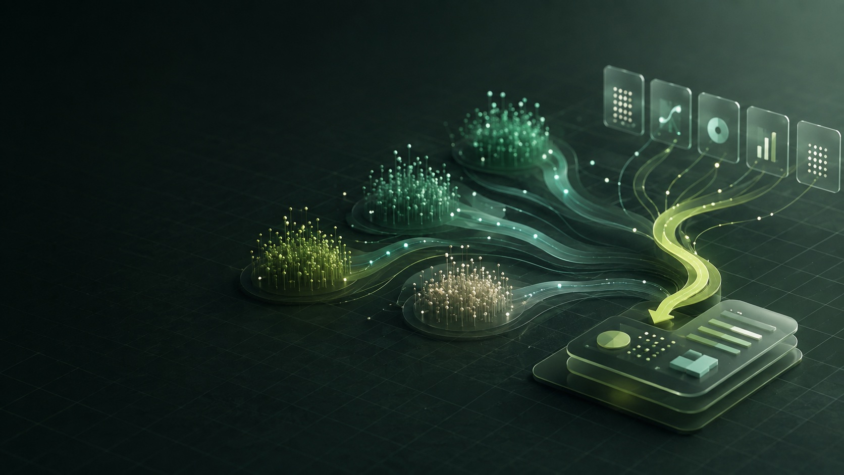 Abstract AI media intelligence workspace