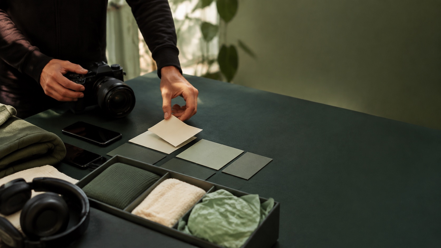 Creator kit and camera arranged for a campaign